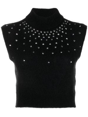 Alessandra Rich crystal-embellished knit top - Black