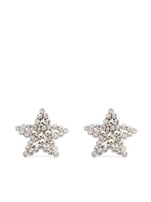 Alessandra Rich crystal star clip-on earrings - Silver