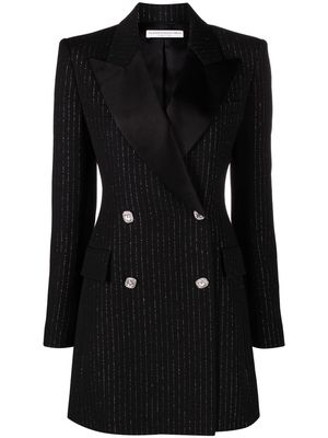 Alessandra Rich double-breasted pinstripe blazer dress - Black