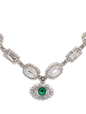 Alessandra Rich drop pendant crystal necklace - Silver