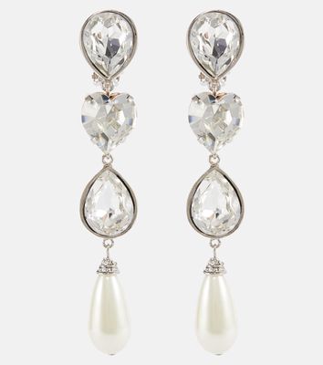 Alessandra Rich Embellished clip-on drop earrings