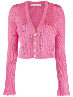 Alessandra Rich embellished cropped cardigan - Pink