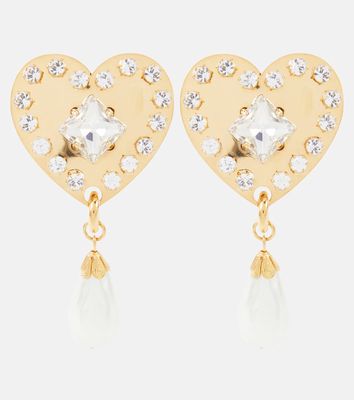 Alessandra Rich Embellished faux pearl clip-on earrings