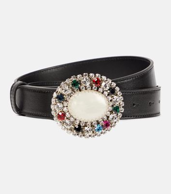 Alessandra Rich Embellished leather belt