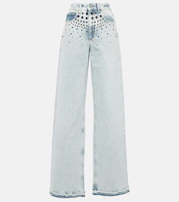 Alessandra Rich Embellished straight jeans