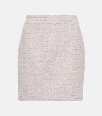 Alessandra Rich Embellished tweed miniskirt