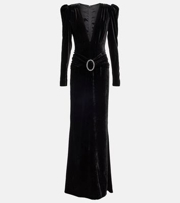 Alessandra Rich Embellished velvet gown