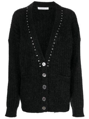 Alessandra Rich embellished wool-blend cardigan - Black