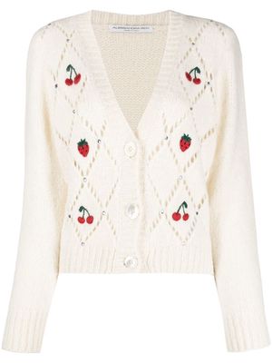 Alessandra Rich embroidered button-down cardigan - White