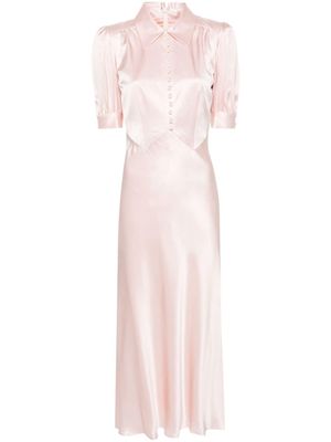 Alessandra Rich empire-line silk dress - Pink