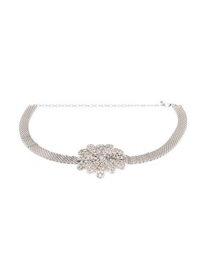 Alessandra Rich floral-appliqué chain belt - Silver