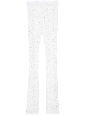 Alessandra Rich floral-lace semi-sheer leggings - White