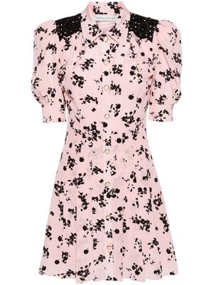 Alessandra Rich floral-print pleated-skirt dress - Pink