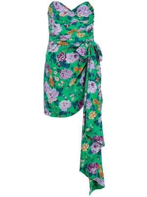 Alessandra Rich floral-print silk mini dress - Green