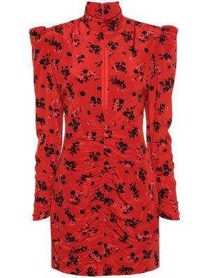 Alessandra Rich floral-print silk mini dress - Red