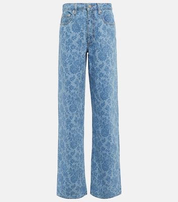 Alessandra Rich Floral printed wide-leg jeans