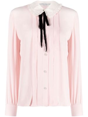 Alessandra Rich frilled-collar long-sleeve shirt - Pink