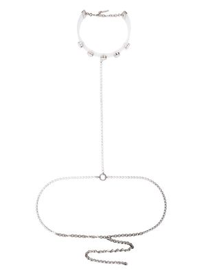 Alessandra Rich gem-embellished choker - Silver