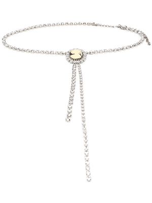Alessandra Rich gemstone-appliqué crystal-embellished belt - Silver