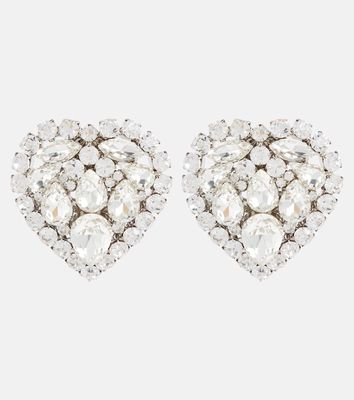 Alessandra Rich Heart crystal-embellished clip-on earrings