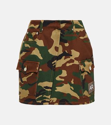 Alessandra Rich High-rise camouflage gabardine miniskirt