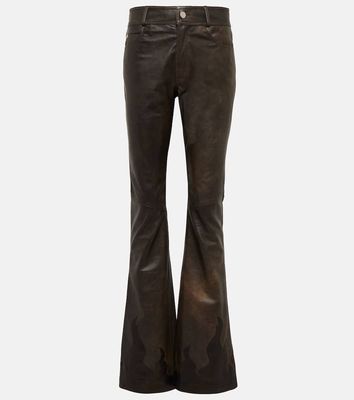 Alessandra Rich High-rise flared leather pants