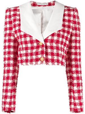 Alessandra Rich houndstooth cropped jacket - Red