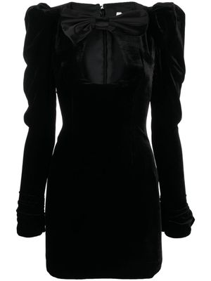 Alessandra Rich keyhole-neck velvet minidress - Black
