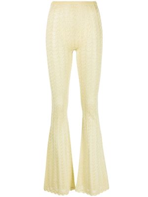 Alessandra Rich lace-knit flared trousers - Green