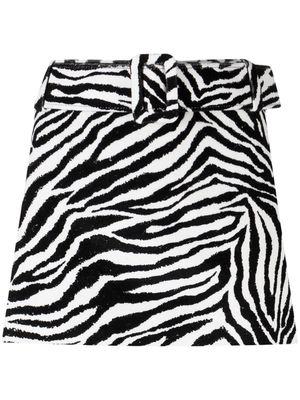 Alessandra Rich low-rise zebra-print skirt - Black