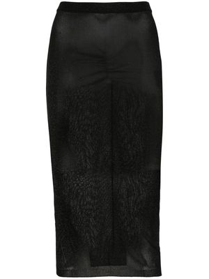 Alessandra Rich lurex ruched midi skirt - Black