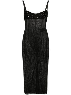 Alessandra Rich lurex studded midi dress - Black