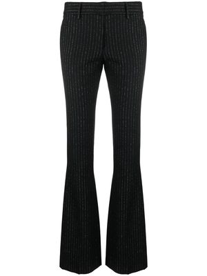 Alessandra Rich pinstripe flared wool trousers - Black