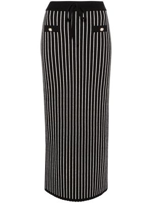 Alessandra Rich pinstripe knitted midi skirt - Black