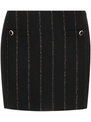 Alessandra Rich pinstripe-pattern low-rise miniskirt - Black