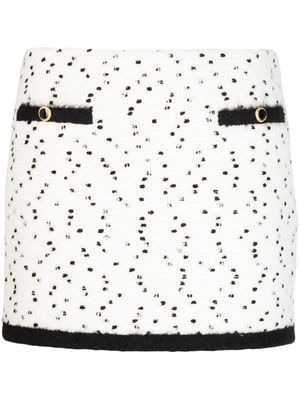 Alessandra Rich polka-dot contrast-trim miniskirt - White