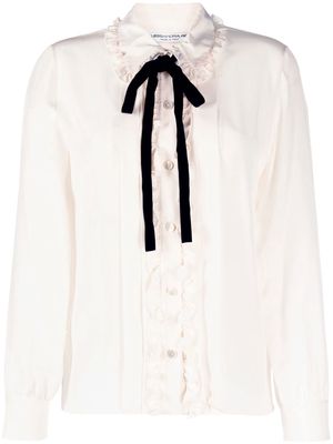 Alessandra Rich ruffle-detail blouse - Neutrals