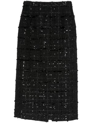 Alessandra Rich sequin-detail tweed pencil skirt - Black