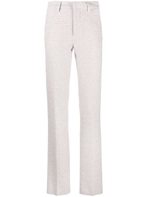 Alessandra Rich sequin-embellished tweed flared trousers - Pink