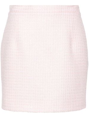 Alessandra Rich sequin-embellished tweed mini skirt - Pink