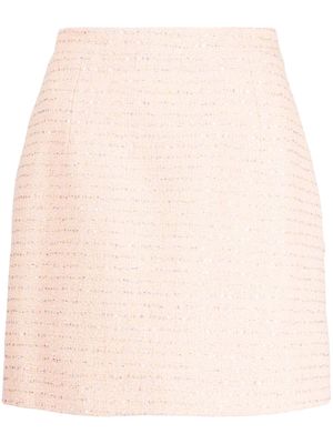 Alessandra Rich sequin-embellished tweed miniskirt - Pink
