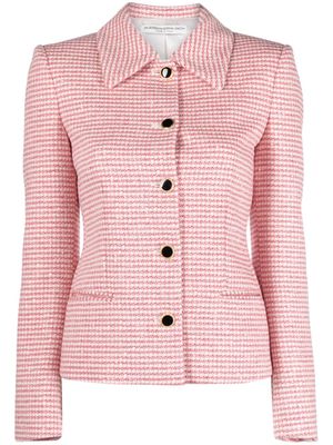 Alessandra Rich sequined check-pattern tweed jacket - Red