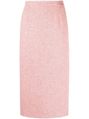 Alessandra Rich sequined tweed midi skirt - Red