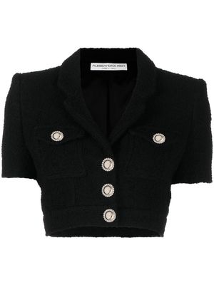 Alessandra Rich short-sleeve crop jacket - Black