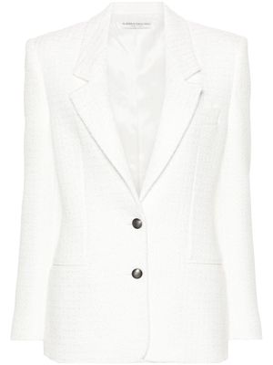 Alessandra Rich single-breasted bouclé blazer - White