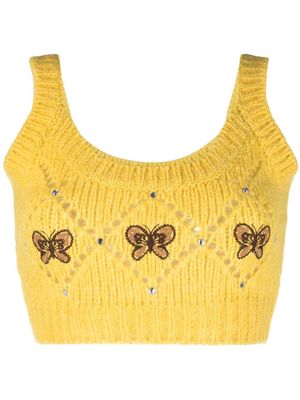 Alessandra Rich sleeveless knitted top - Yellow