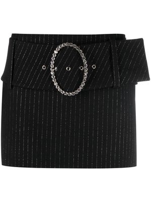 Alessandra Rich striped belted skirt - Black