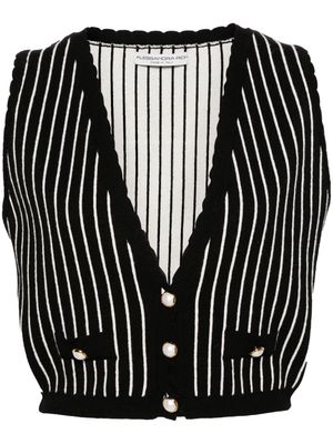 Alessandra Rich striped sweater vest - Black