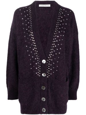 Alessandra Rich stud-embellished cardigan - Purple