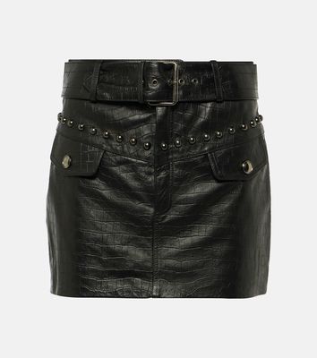 Alessandra Rich Studded leather miniskirt